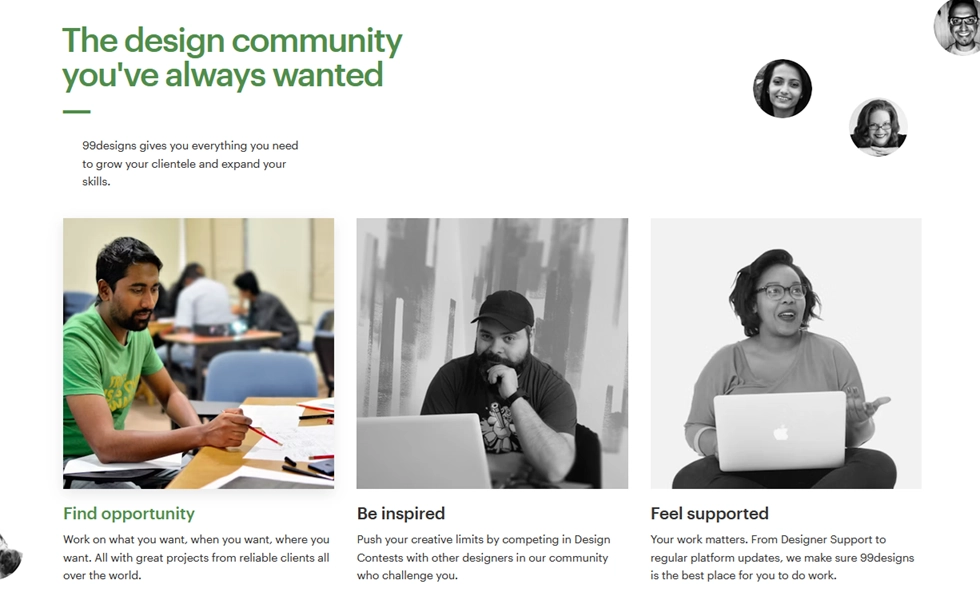 99designs - Find opportunity, be inspired, feel supported