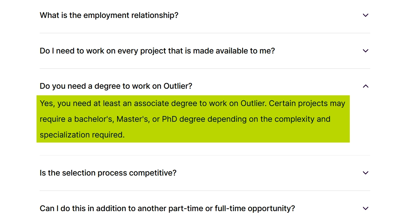 Outlier.ai Platform Requirements