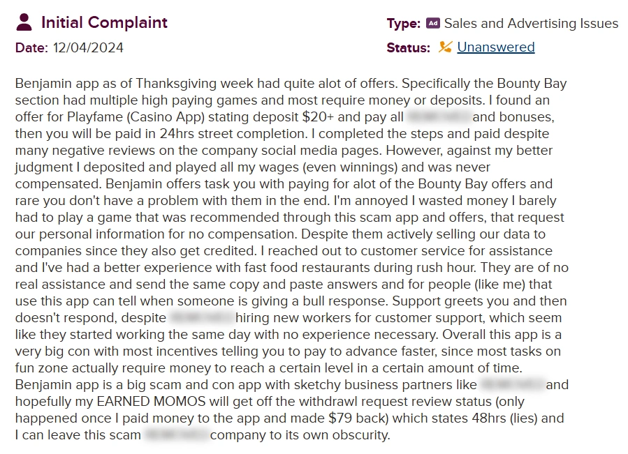 Benjamin One Header Image