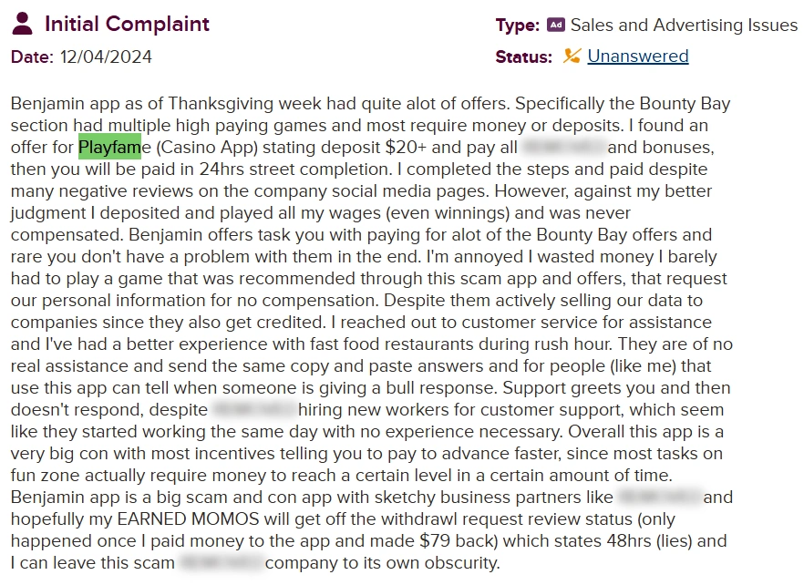 Benjamin One Header Image