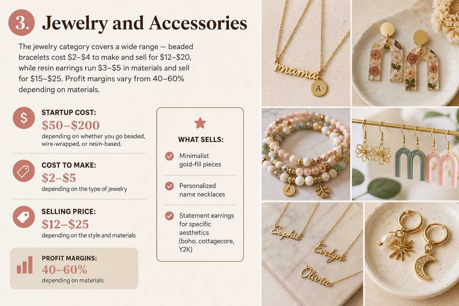 Jewelry and accessories as profitable crafts to make and sell
