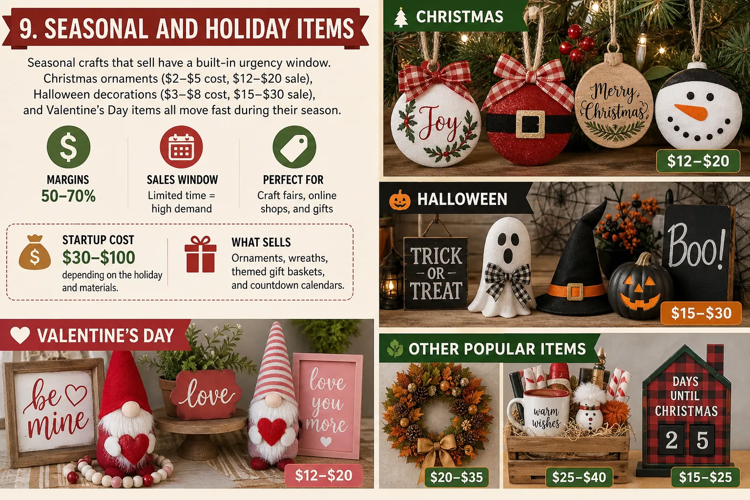 Seasonal and holiday items as profitable crafts to make and sell
