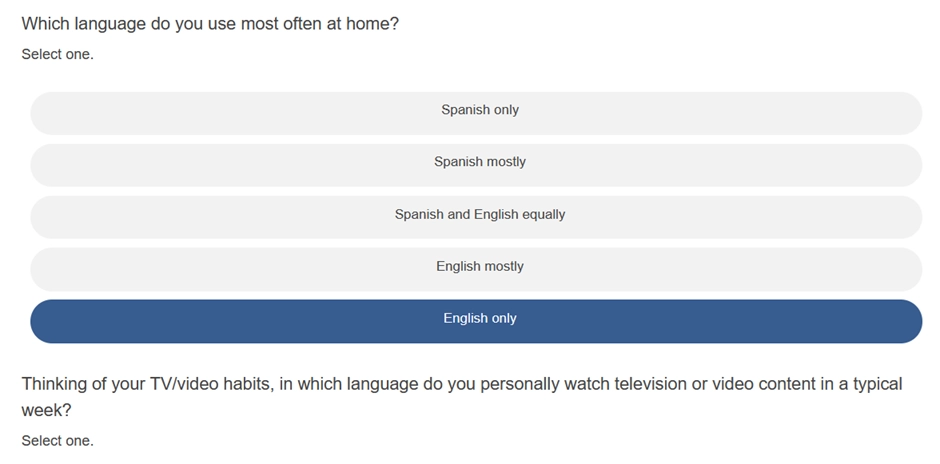 Example survey question on Earn Haus showing a typical multiple-choice format
