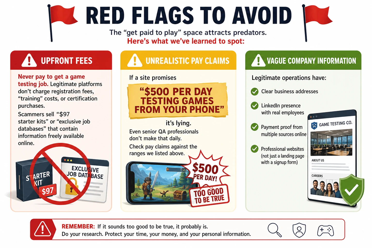 Game Tester Jobs - Red Flags and Scams to Avoid