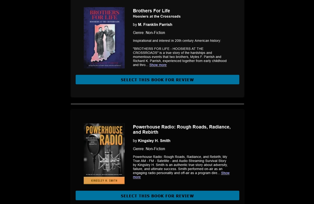 OnlineBookClub Book Selection Interface