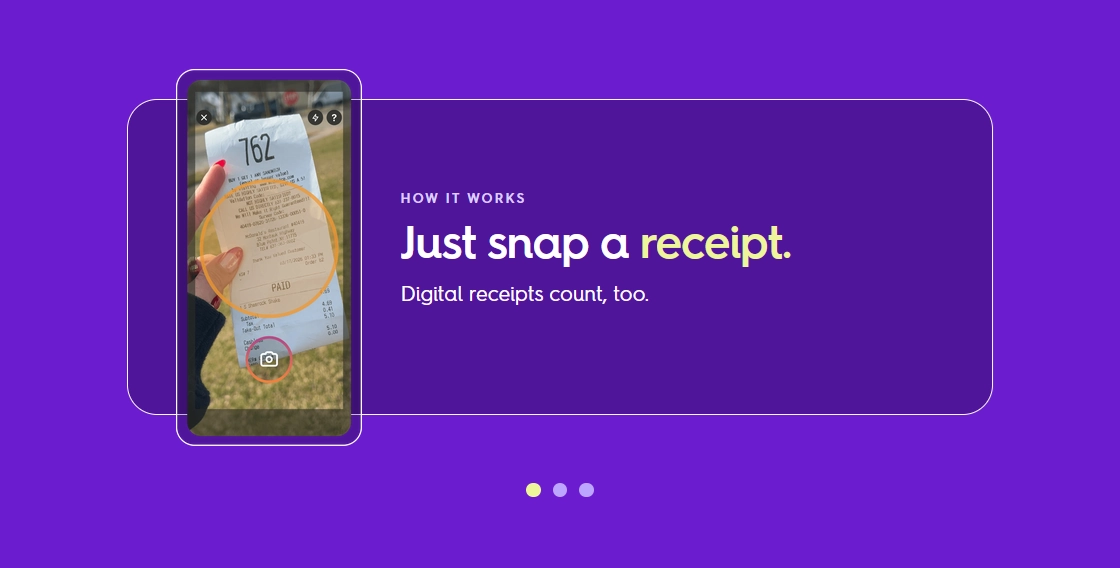 Fetch Rewards homepage - snap a receipt, digital receipts count too