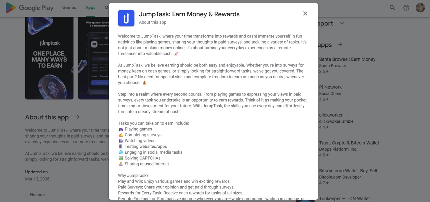 JumpTask Google Play Store Description