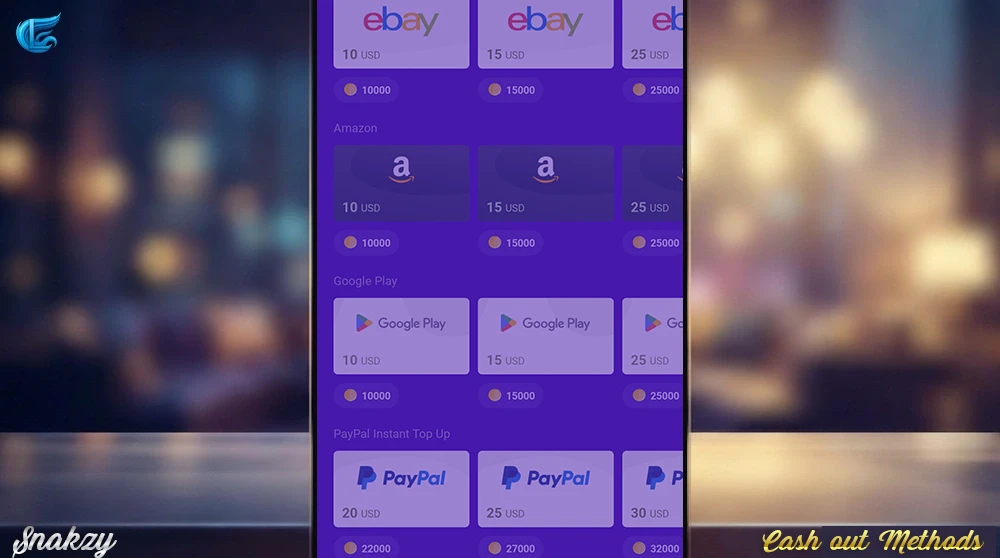 Snakzy App Cash Out Methods