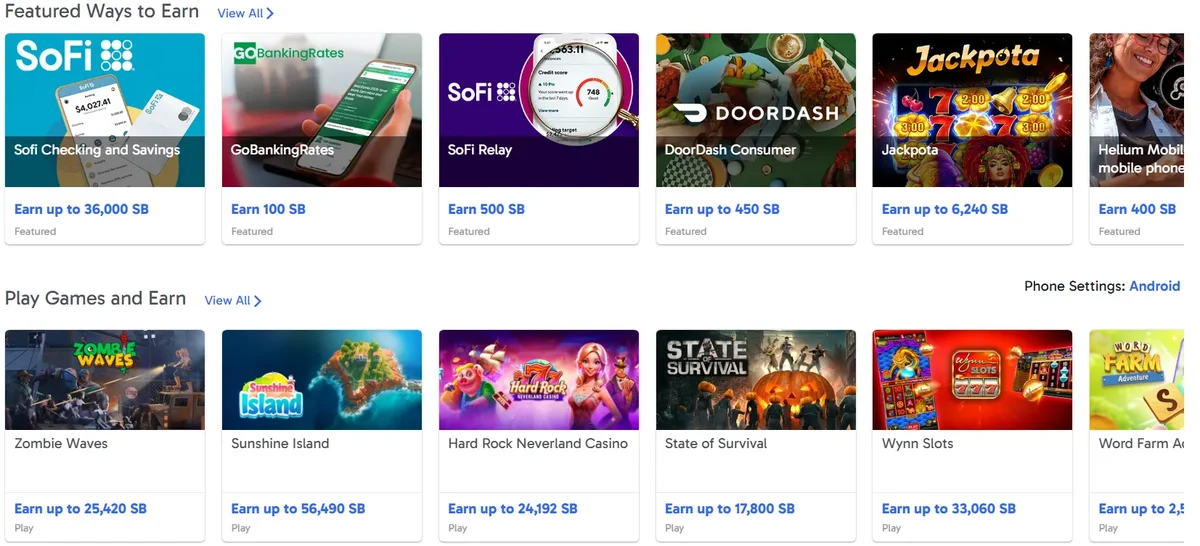 Swagbucks offerwall