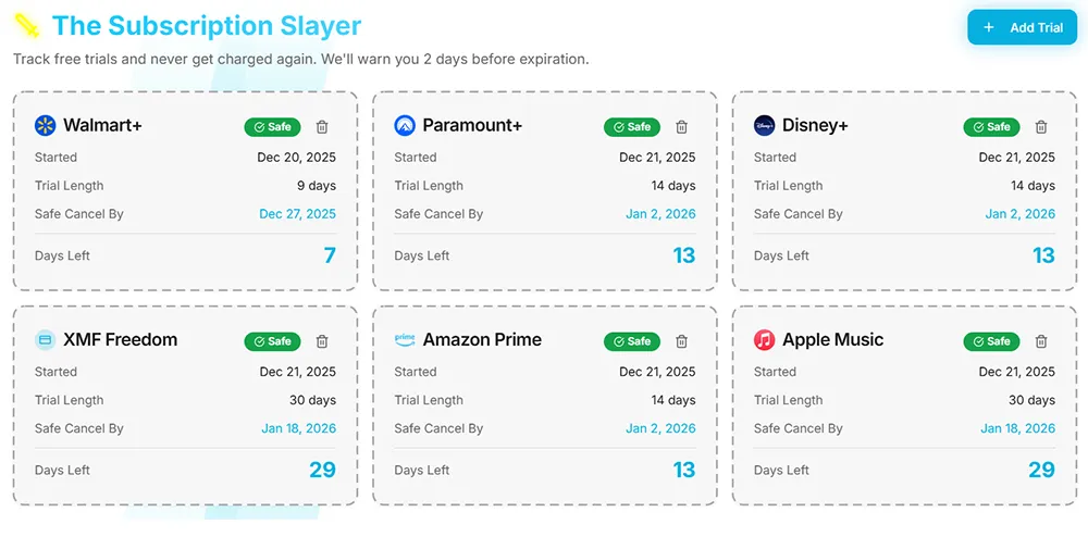 Subscription Slayer Screenshot